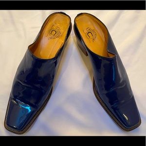 Purple Patent Leather Mules